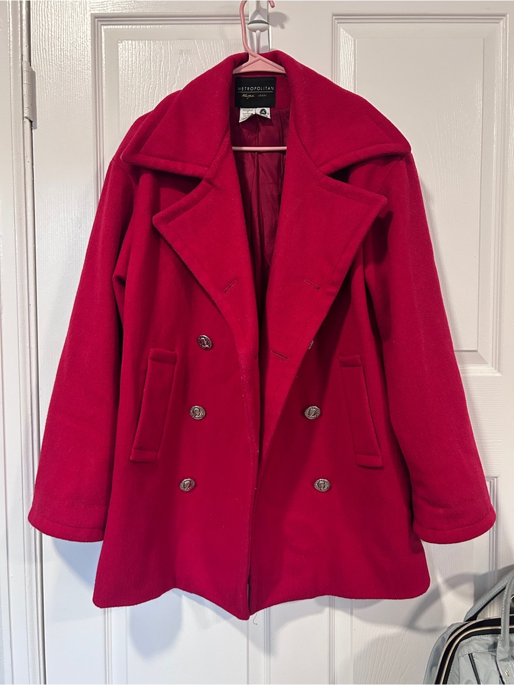 Metropolitan Red Double-Breasted Peacoat